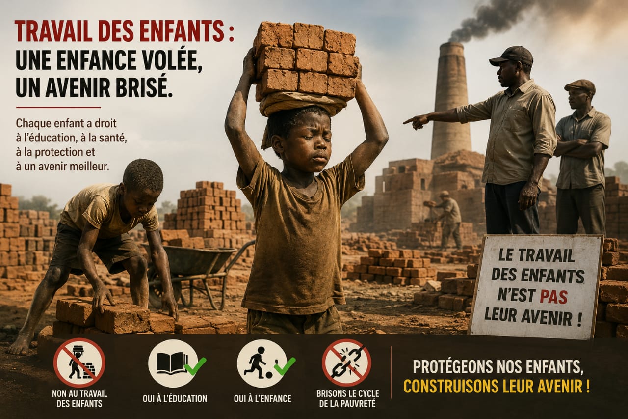Les enfants déplacés de Kamanyola méritent un avenir, pas des chantiers de briques