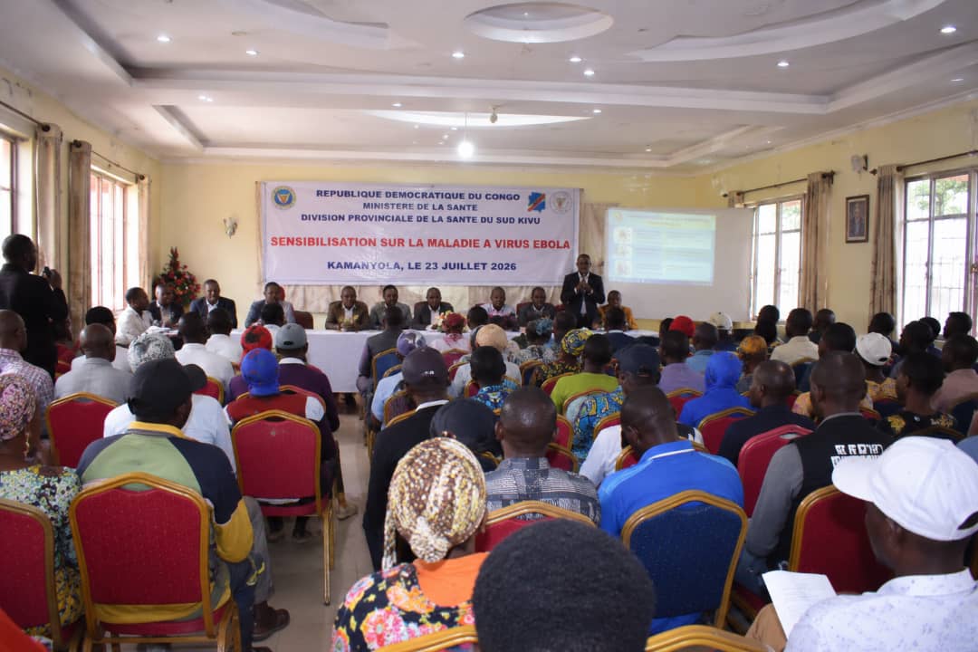 Sud-Kivu : la Division provinciale de la santé sensibilise la population de Kamanyola à la prévention d&rsquo;Ebola