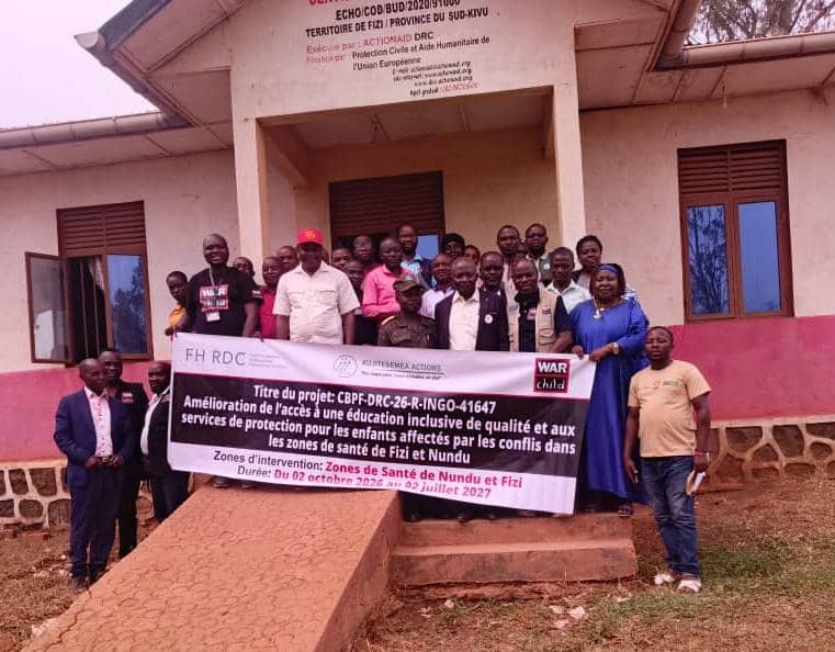 Fizi : l&rsquo;AT Kalonji Badibanga Samy lance un atelier de War Child sur l&rsquo;éducation et la protection des enfants
